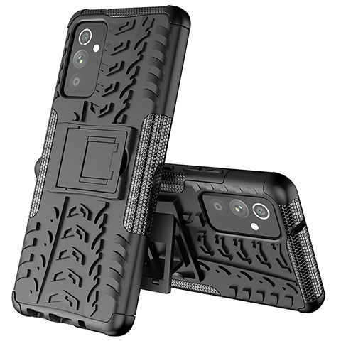 Custodia Silicone e Plastica Opaca Cover con Supporto J01X per Samsung Galaxy M14 5G Nero