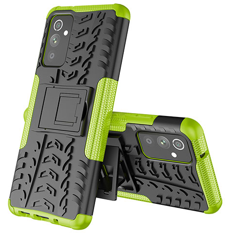 Custodia Silicone e Plastica Opaca Cover con Supporto J01X per Samsung Galaxy M14 5G Verde