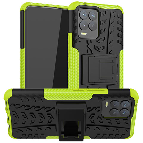 Custodia Silicone e Plastica Opaca Cover con Supporto JX1 per Realme 8 4G Verde