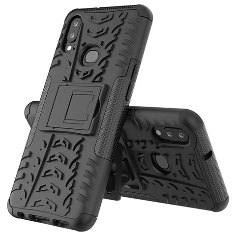 Custodia Silicone e Plastica Opaca Cover con Supporto JX1 per Samsung Galaxy A10s Nero