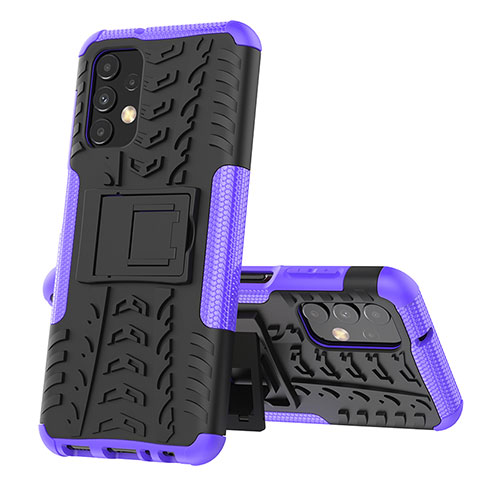 Custodia Silicone e Plastica Opaca Cover con Supporto JX1 per Samsung Galaxy A13 4G Viola