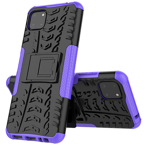 Custodia Silicone e Plastica Opaca Cover con Supporto JX1 per Samsung Galaxy A22 5G Viola