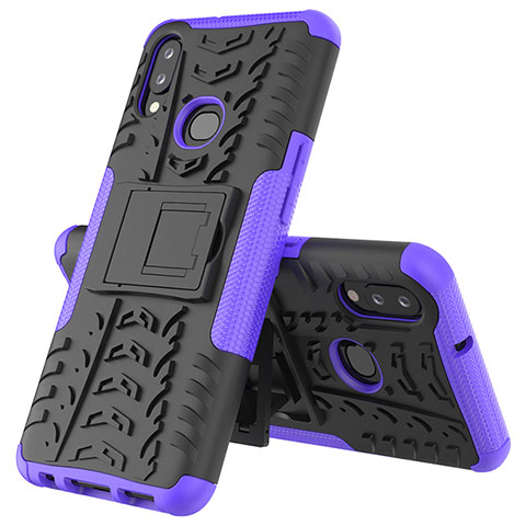 Custodia Silicone e Plastica Opaca Cover con Supporto JX1 per Samsung Galaxy M01s Viola