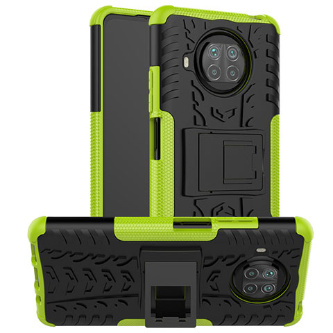 Custodia Silicone e Plastica Opaca Cover con Supporto JX1 per Xiaomi Mi 10i 5G Verde