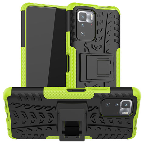 Custodia Silicone e Plastica Opaca Cover con Supporto JX1 per Xiaomi Poco X3 GT 5G Verde