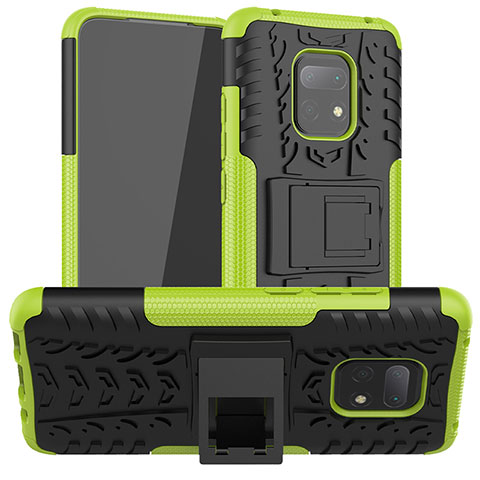 Custodia Silicone e Plastica Opaca Cover con Supporto JX1 per Xiaomi Redmi 10X 5G Verde