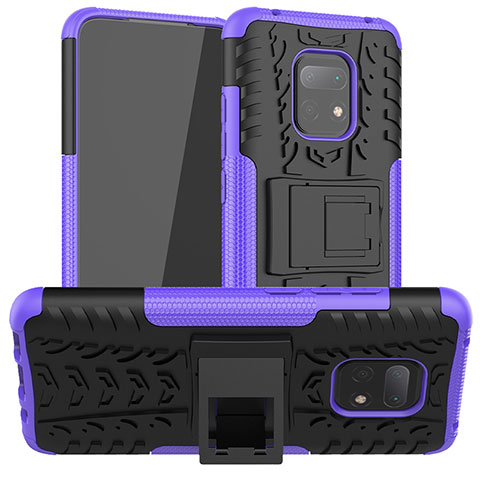 Custodia Silicone e Plastica Opaca Cover con Supporto JX1 per Xiaomi Redmi 10X 5G Viola