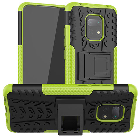 Custodia Silicone e Plastica Opaca Cover con Supporto JX1 per Xiaomi Redmi 10X Pro 5G Verde