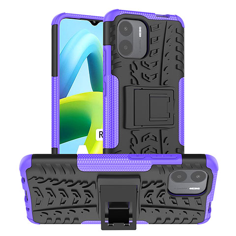 Custodia Silicone e Plastica Opaca Cover con Supporto JX1 per Xiaomi Redmi A1 Viola