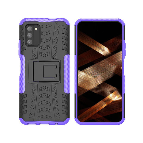 Custodia Silicone e Plastica Opaca Cover con Supporto JX2 per Nokia G100 Viola