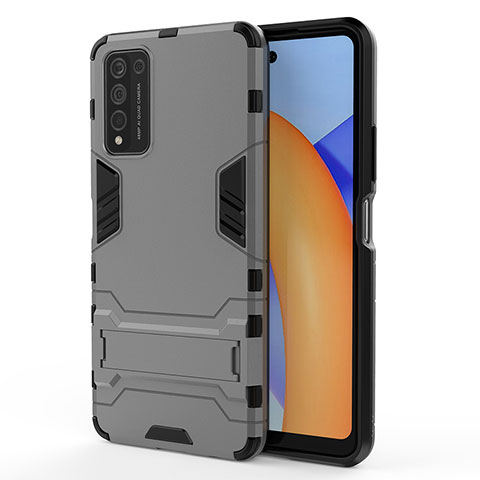 Custodia Silicone e Plastica Opaca Cover con Supporto KC1 per Huawei Honor 10X Lite Grigio