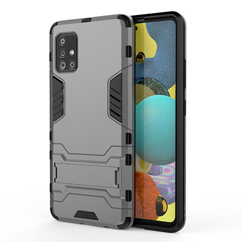 Custodia Silicone e Plastica Opaca Cover con Supporto KC2 per Samsung Galaxy M40S Grigio