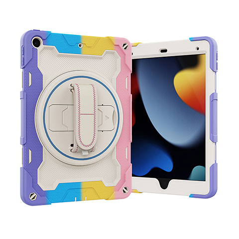 Custodia Silicone e Plastica Opaca Cover con Supporto L03 per Apple iPad 10.2 (2019) Viola