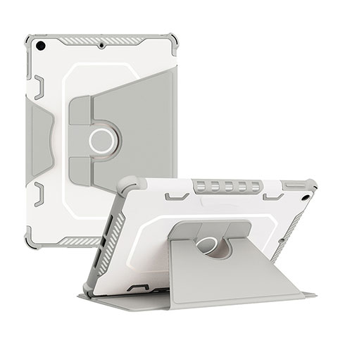 Custodia Silicone e Plastica Opaca Cover con Supporto L04 per Apple iPad 10.2 (2019) Grigio