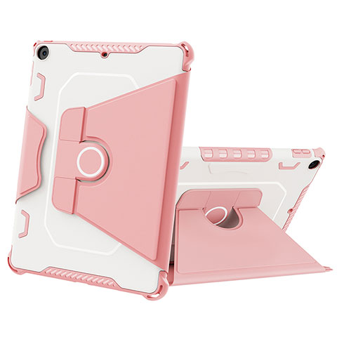 Custodia Silicone e Plastica Opaca Cover con Supporto L04 per Apple New iPad 9.7 (2017) Rosa