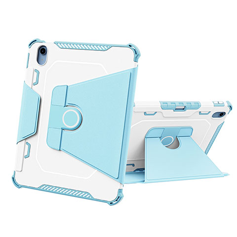 Custodia Silicone e Plastica Opaca Cover con Supporto L05 per Apple iPad 10.9 (2022) Blu