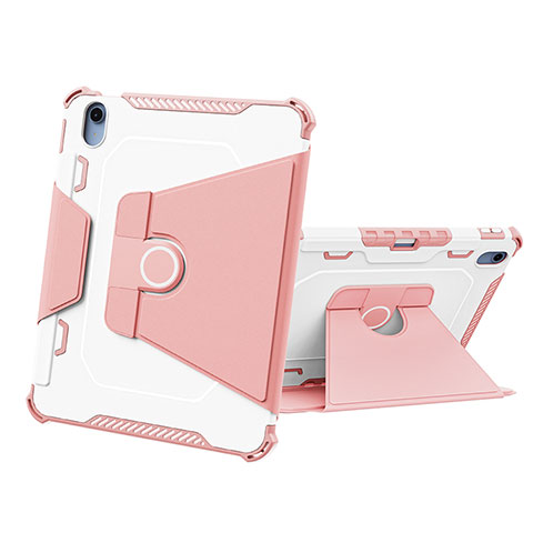 Custodia Silicone e Plastica Opaca Cover con Supporto L05 per Apple iPad 10.9 (2022) Rosa