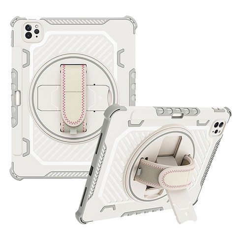 Custodia Silicone e Plastica Opaca Cover con Supporto L06 per Apple iPad Pro 11 (2022) Grigio
