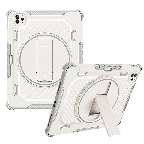 Custodia Silicone e Plastica Opaca Cover con Supporto L08 per Apple iPad Pro 11 (2022) Grigio