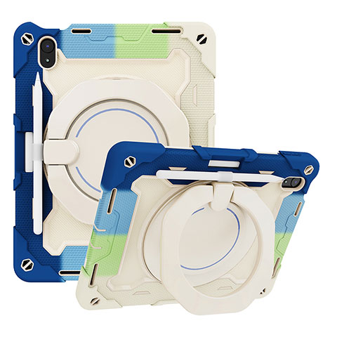 Custodia Silicone e Plastica Opaca Cover con Supporto L10 per Apple iPad 10.9 (2022) Cielo Blu