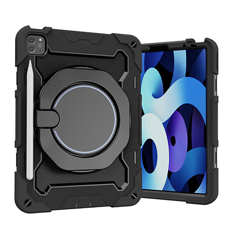 Custodia Silicone e Plastica Opaca Cover con Supporto L13 per Apple iPad Pro 11 (2021) Nero