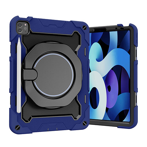 Custodia Silicone e Plastica Opaca Cover con Supporto L13 per Apple iPad Pro 11 (2022) Blu