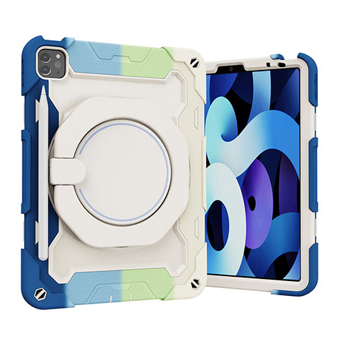 Custodia Silicone e Plastica Opaca Cover con Supporto L13 per Apple iPad Pro 11 (2022) Cielo Blu