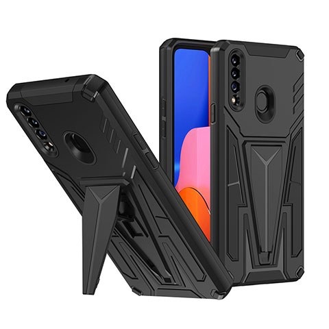 Custodia Silicone e Plastica Opaca Cover con Supporto MQ1 per Samsung Galaxy A20s Nero