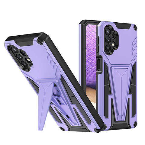 Custodia Silicone e Plastica Opaca Cover con Supporto MQ1 per Samsung Galaxy A32 4G Viola