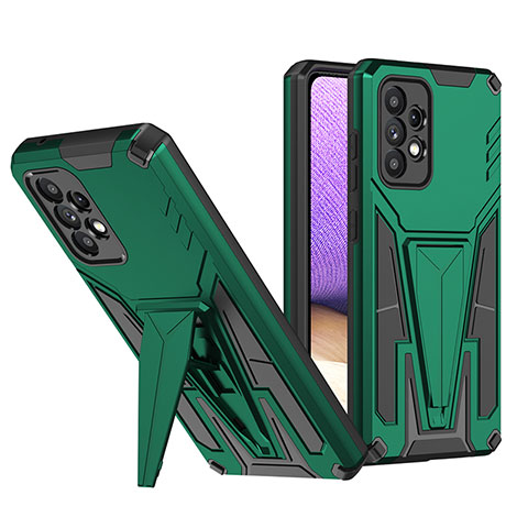 Custodia Silicone e Plastica Opaca Cover con Supporto MQ1 per Samsung Galaxy A52 4G Verde