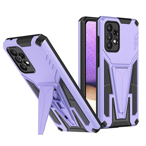 Custodia Silicone e Plastica Opaca Cover con Supporto MQ1 per Samsung Galaxy A52s 5G Viola