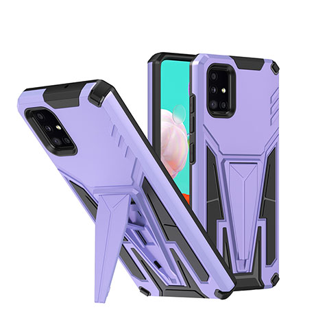 Custodia Silicone e Plastica Opaca Cover con Supporto MQ1 per Samsung Galaxy M40S Viola