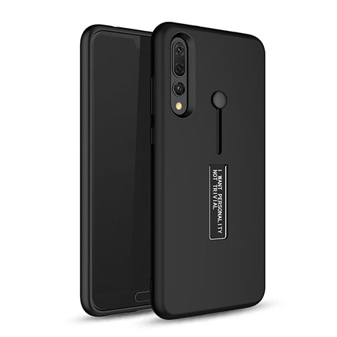 Custodia Silicone e Plastica Opaca Cover con Supporto P01 per Huawei P20 Pro Nero