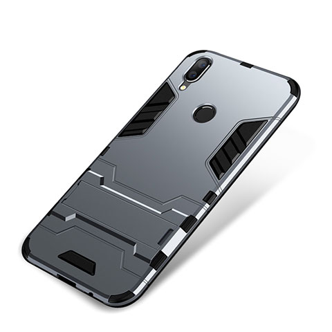 Custodia Silicone e Plastica Opaca Cover con Supporto per Huawei Nova 3i Grigio