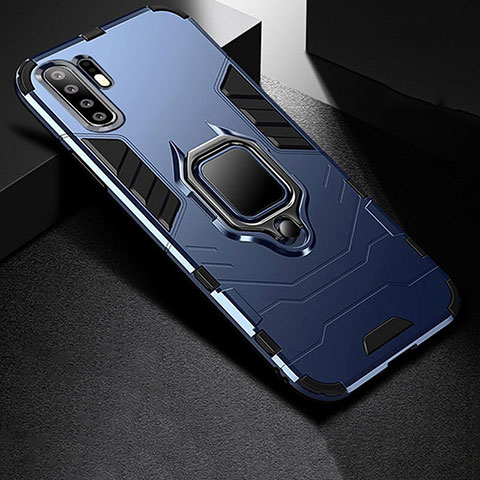 Custodia Silicone e Plastica Opaca Cover con Supporto per Huawei P30 Pro New Edition Blu