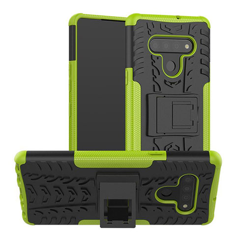 Custodia Silicone e Plastica Opaca Cover con Supporto per LG Stylo 6 Verde