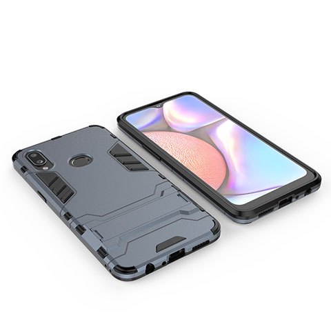 Custodia Silicone e Plastica Opaca Cover con Supporto per Samsung Galaxy A10s Blu Notte