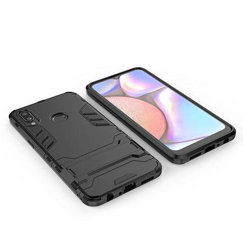 Custodia Silicone e Plastica Opaca Cover con Supporto per Samsung Galaxy A10s Nero