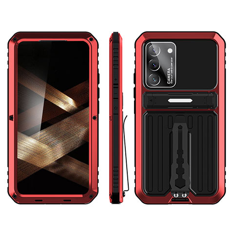 Custodia Silicone e Plastica Opaca Cover con Supporto per Samsung Galaxy S24 Plus 5G Rosso