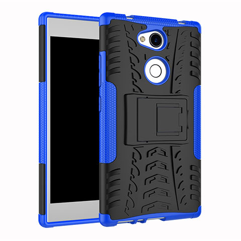 Custodia Silicone e Plastica Opaca Cover con Supporto per Sony Xperia L2 Blu