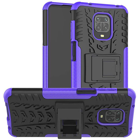 Custodia Silicone e Plastica Opaca Cover con Supporto per Xiaomi Poco M2 Pro Viola