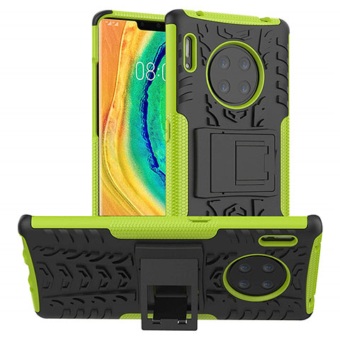 Custodia Silicone e Plastica Opaca Cover con Supporto R01 per Huawei Mate 30E Pro 5G Verde