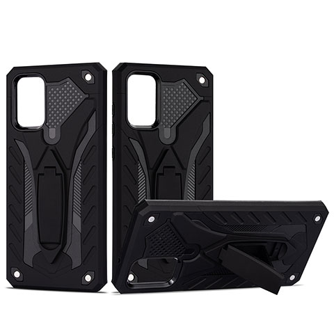 Custodia Silicone e Plastica Opaca Cover con Supporto YF1 per Samsung Galaxy S20 Nero