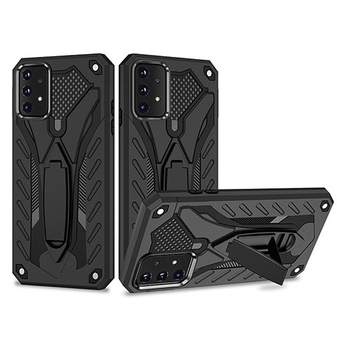 Custodia Silicone e Plastica Opaca Cover con Supporto YF2 per Samsung Galaxy A52 4G Nero