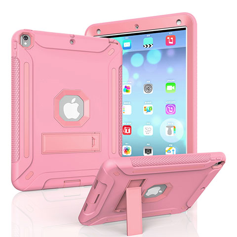 Custodia Silicone e Plastica Opaca Cover con Supporto YJ2 per Apple iPad Pro 10.5 Rosa