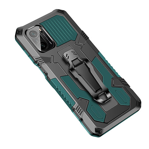 Custodia Silicone e Plastica Opaca Cover con Supporto ZJ2 per Xiaomi Mi 11X Pro 5G Verde