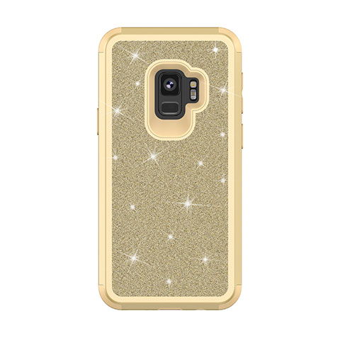 Custodia Silicone e Plastica Opaca Cover Fronte e Retro 360 Gradi Bling-Bling per Samsung Galaxy S9 Multicolore