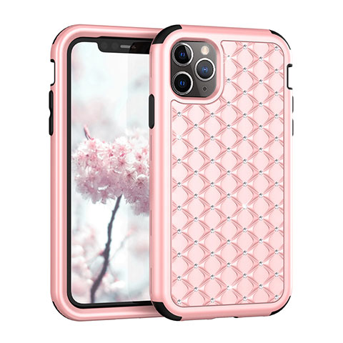 Custodia Silicone e Plastica Opaca Cover Fronte e Retro 360 Gradi Bling-Bling U01 per Apple iPhone 11 Pro Max Multicolore