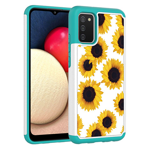 Custodia Silicone e Plastica Opaca Cover Fronte e Retro 360 Gradi JX1 per Samsung Galaxy A02s Giallo