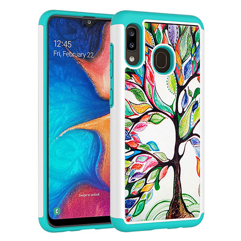 Custodia Silicone e Plastica Opaca Cover Fronte e Retro 360 Gradi JX1 per Samsung Galaxy A20 Verde